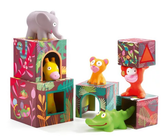 Cubes à empiler avec personnages Maxi Topanijungle