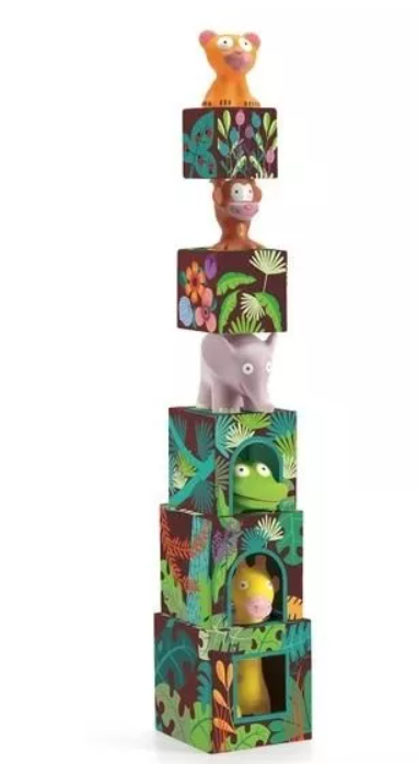 Cubes à empiler avec personnages Maxi Topanijungle