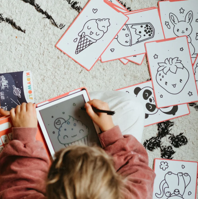 KIDYDRAW MINI - Tablette à dessin 30 fiches Kawai