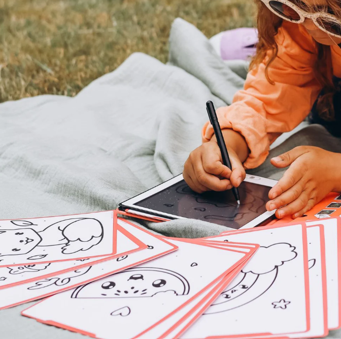 KIDYDRAW MINI - Tablette à dessin 30 fiches Kawai