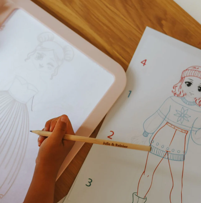 👗 KIDYDRAW-PRO  Tablette lumineuse "rose dessinons la mode"