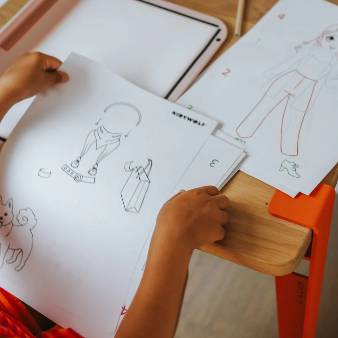 👗 KIDYDRAW-PRO  Tablette lumineuse "rose dessinons la mode"