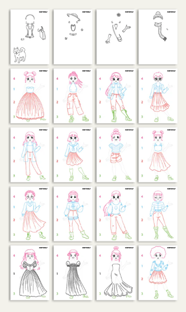 👗 KIDYDRAW-PRO  Tablette lumineuse "rose dessinons la mode"