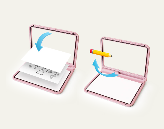 👗 KIDYDRAW-PRO  Tablette lumineuse "rose dessinons la mode"
