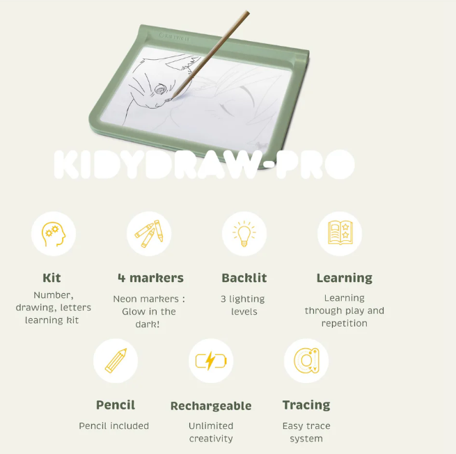 KIDYDRAW-PRO  Tablette lumineuse verte