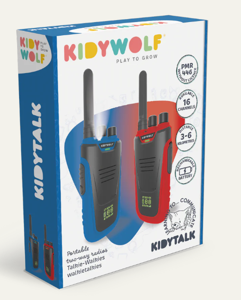 KIDYTALK - Talkie-Walkie longue portée bleu et rouge