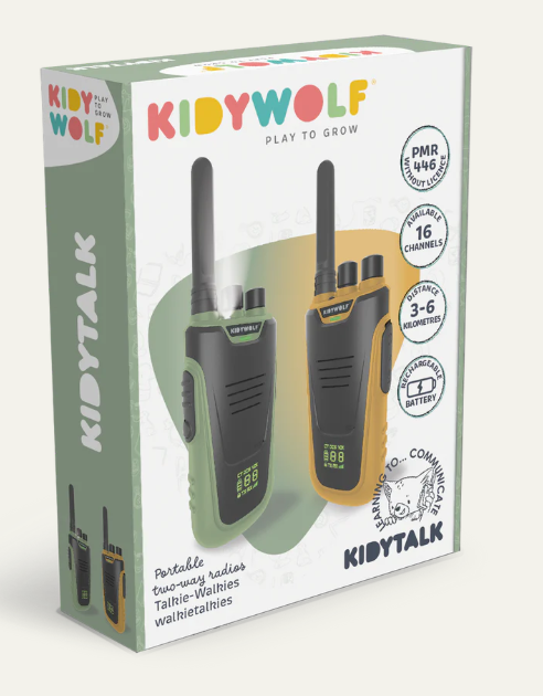 KIDYTALK - Talkie-Walkie longue portée vert et orange