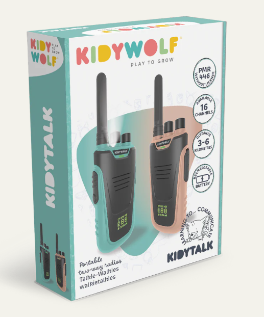 KIDYTALK - Talkie-Walkie longue portée rose et turquoise