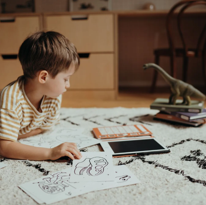 KIDYDRAW MINI - Tablette à dessin 30 fiches Dinosaures