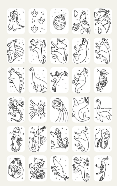 KIDYDRAW MINI - Tablette à dessin 30 fiches Dinosaures