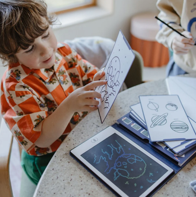 KIDYDRAW MINI - Tablette à dessin 30 fiches Galaxie