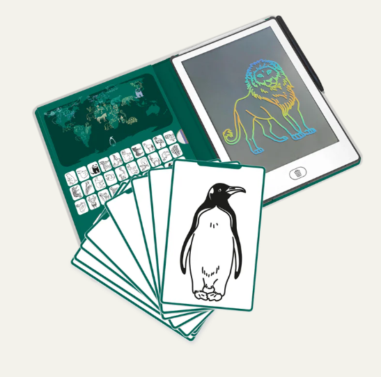 KIDYDRAW MINI - Tablette à dessin 30 fiches Les animaux autour du monde