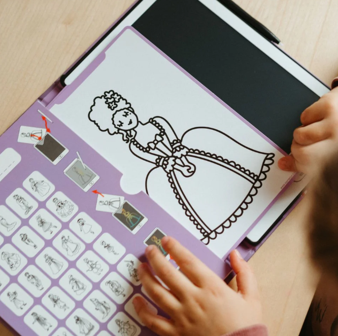 KIDYDRAW MINI - Tablette à dessin 30 fiches Princesse