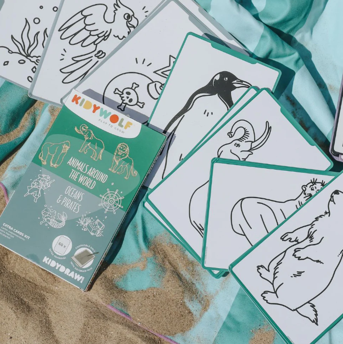 🎓 KIDYDRAW-MINI – Recharges dessin Océan pirates & animaux du monde