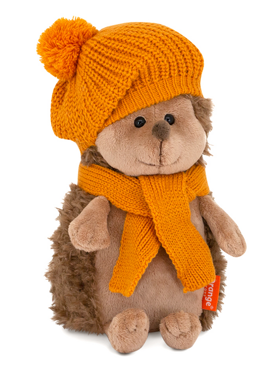 🦔 Peluche Pique le Hérisson – Béret moutarde– 25 cm