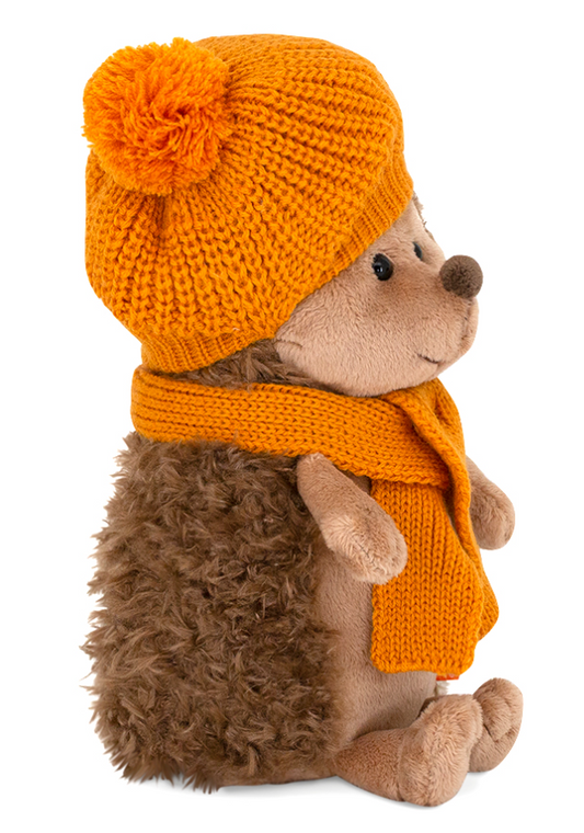🦔 Peluche Pique le Hérisson – Béret moutarde– 25 cm