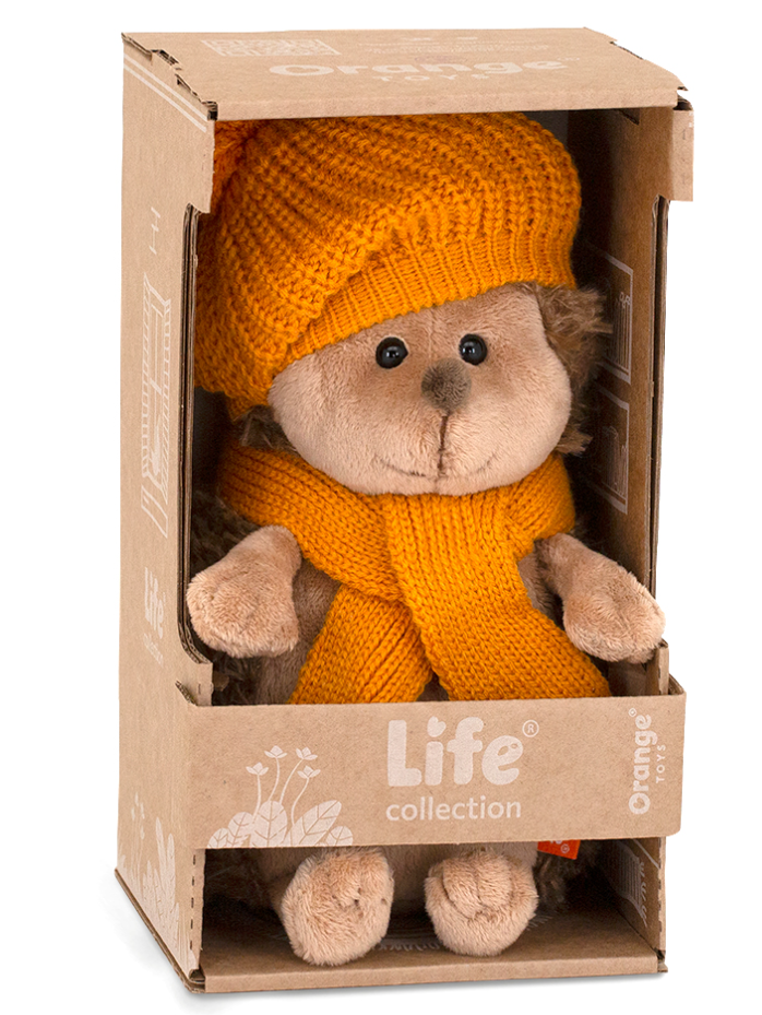 🦔 Peluche Pique le Hérisson – Béret moutarde– 25 cm