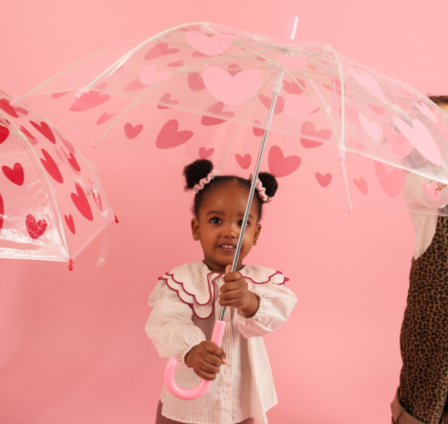 Parapluie cœurs roses