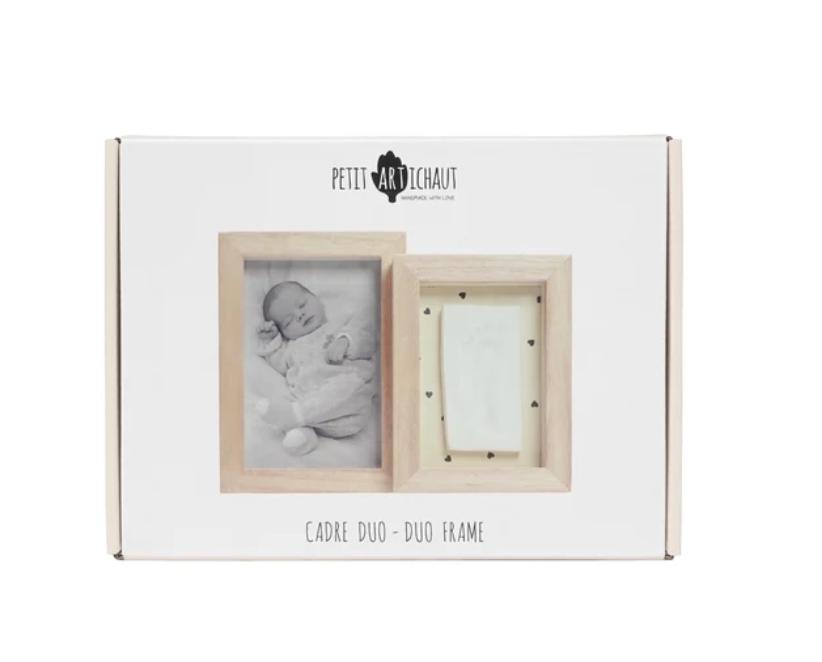 Cadre Duo – Photo et empreinte bébé - Jolis Cœurs