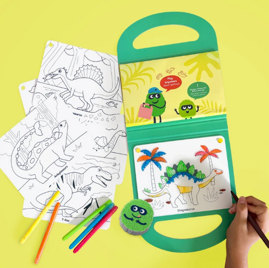 Kit de dessin silicone - Mallette créative dino