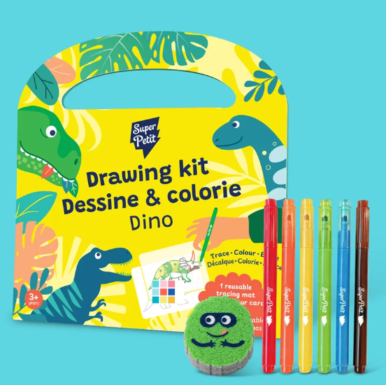 Kit de dessin silicone - Mallette créative dino