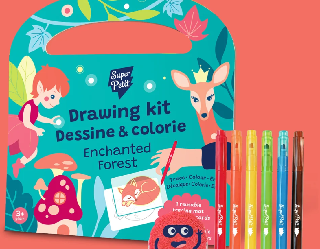 Kit de dessin silicone - Mallette créative Forêt enchantée