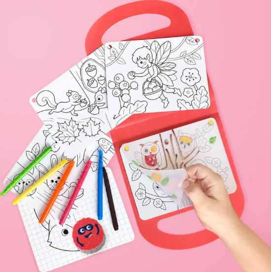 Kit de dessin silicone - Mallette créative Forêt enchantée