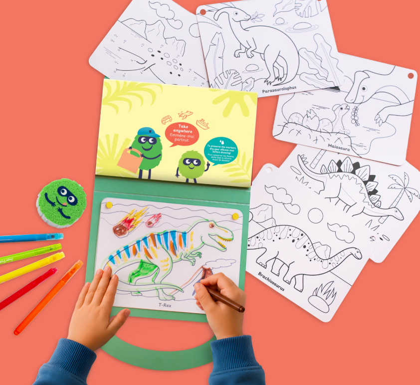 Kit de dessin silicone - Mallette créative dino