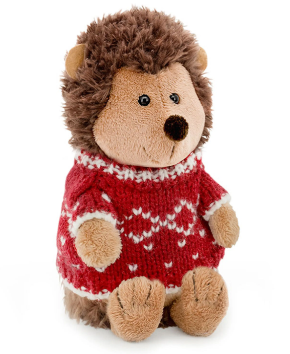 🦔 Peluche Hérisson à pull – 18 cm