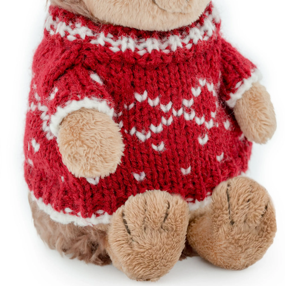 🦔 Peluche Hérisson à pull – 18 cm