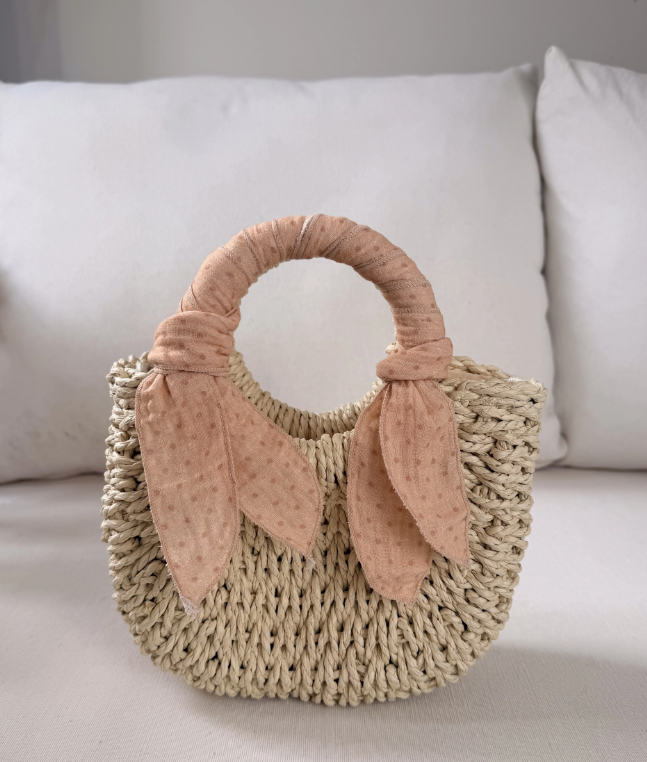 Mini sac en paille - Blush