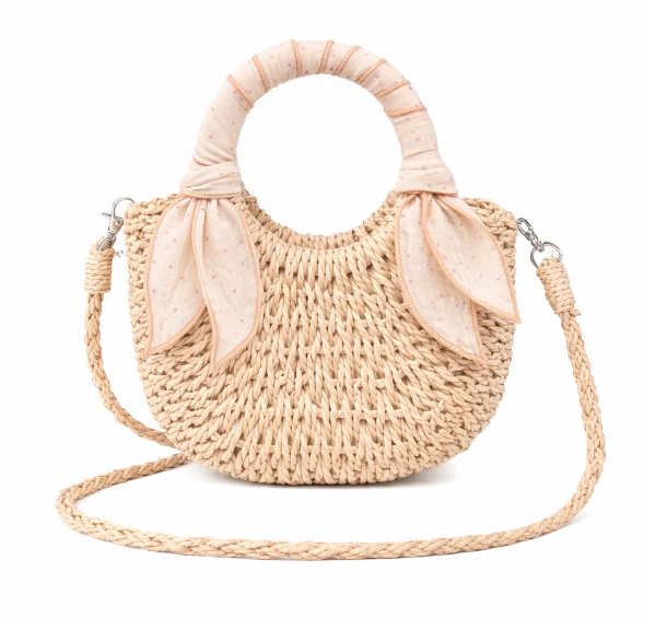 Mini sac en paille - Petits pétales
