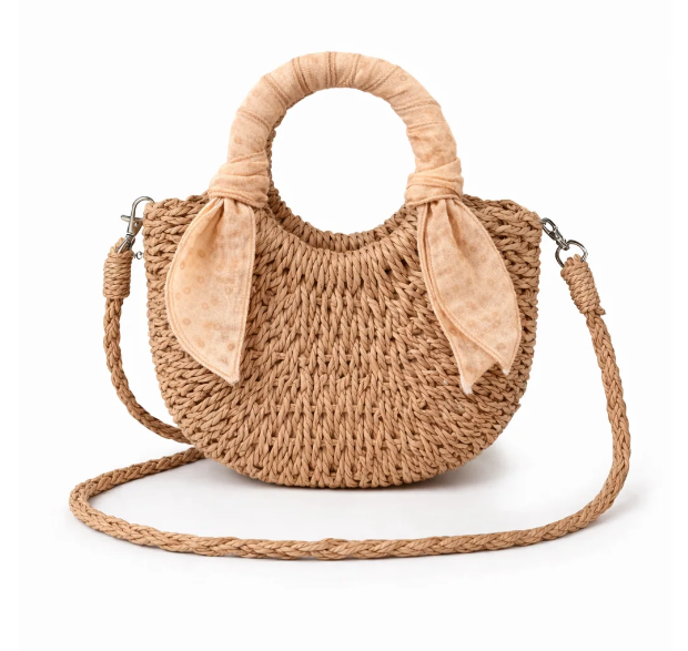 Mini sac en paille - Petits points