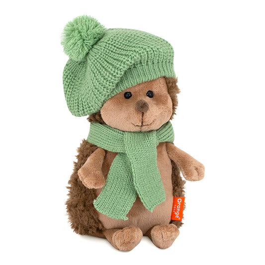 🦔 Peluche Pique le Hérisson – Béret vert – 25 cm
