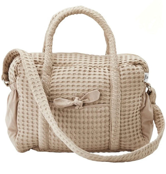 Sac à langer en coton gauffré Beige