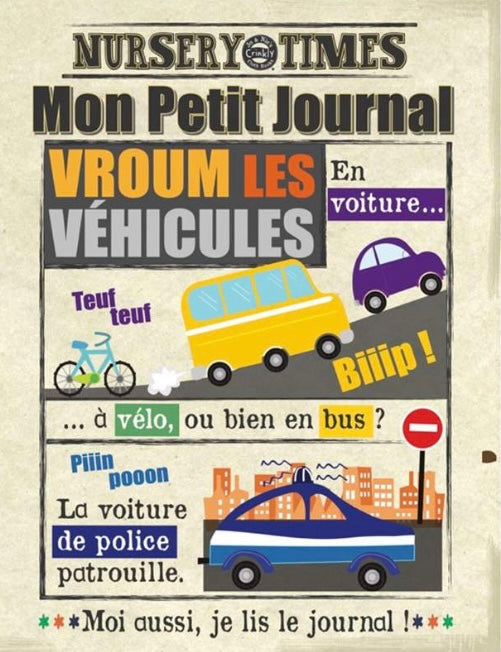 Mon petit journal en tissu "Les véhicules"