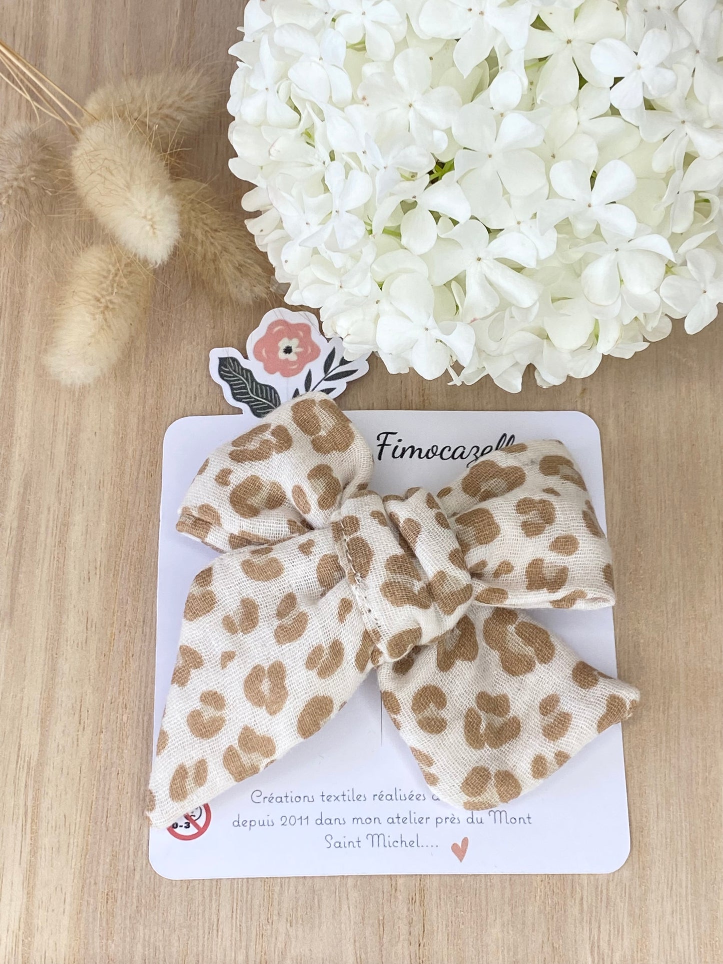Barrette XL pince croco motif léopard