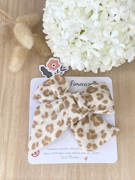 Barrette XL pince croco motif léopard