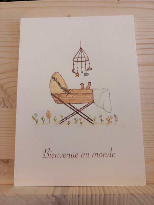 Carte Aquarelle Berceau