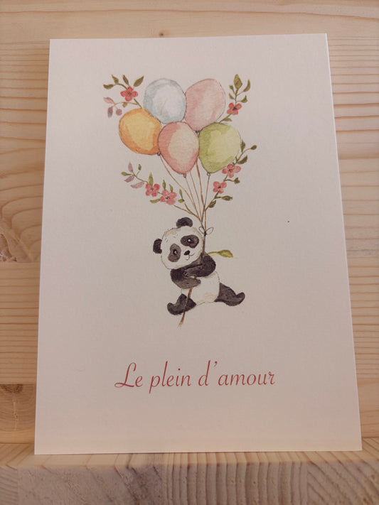 Carte Aquarelle Panda