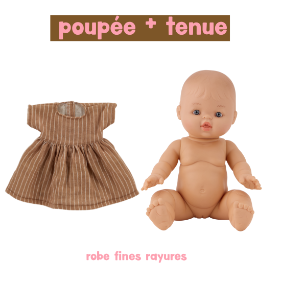 Poupée Jade - Robe fines rayures