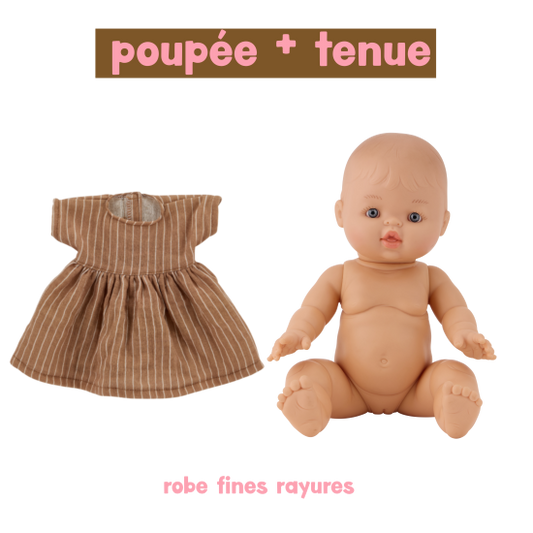 Poupée Jade - Robe fines rayures