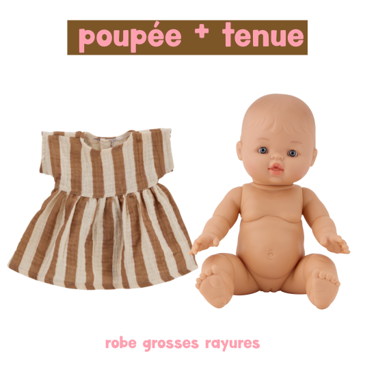 Poupée Jade - Robe grosses rayures