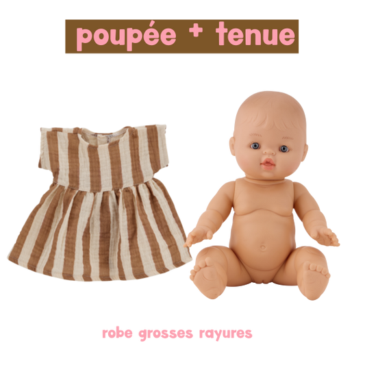 Poupée Jade - Robe grosses rayures