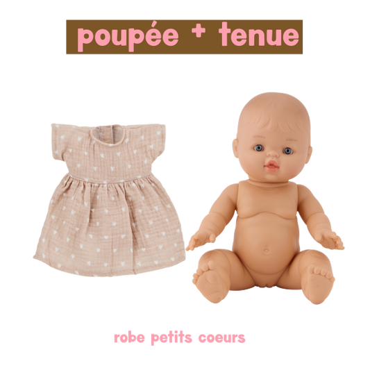 Poupée Jade - Robe petits coeurs
