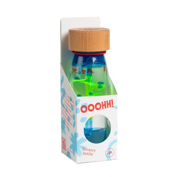 Bouteille sensorielle spirale bleu
