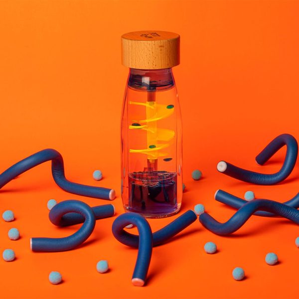 Bouteille sensorielle spirale bleu