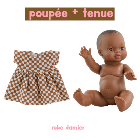 Poupée Romy - Robe damier