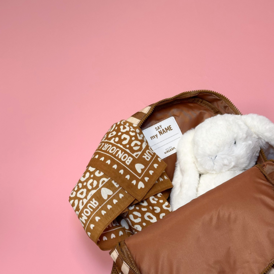 Sac à dos - Rayures marron et beige