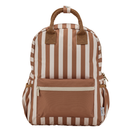 Sac à dos - Rayures marron et beige